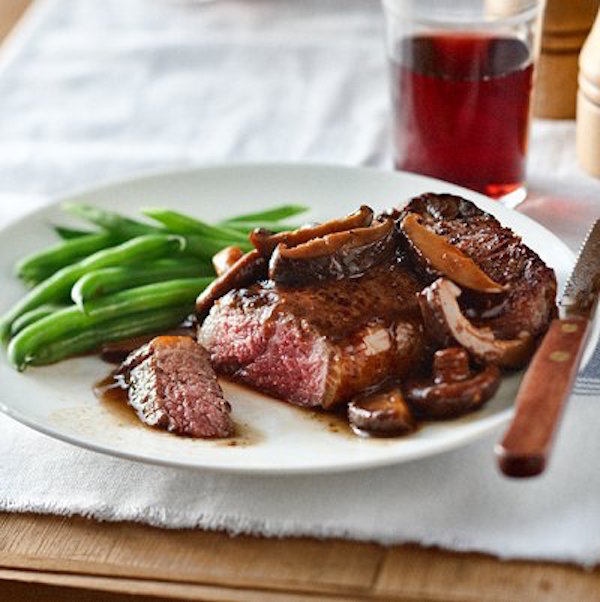Contrefilet de boeuf aux champignons