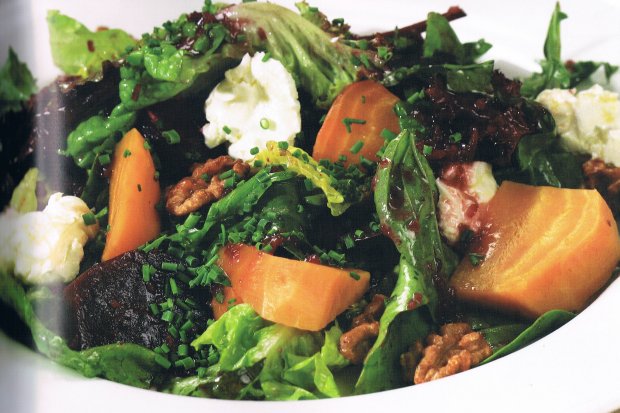 Salade de betteraves grillées, de noix